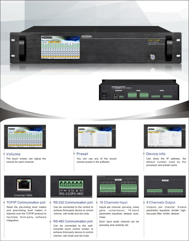 DSP-1608 Professional Digital Audio processor